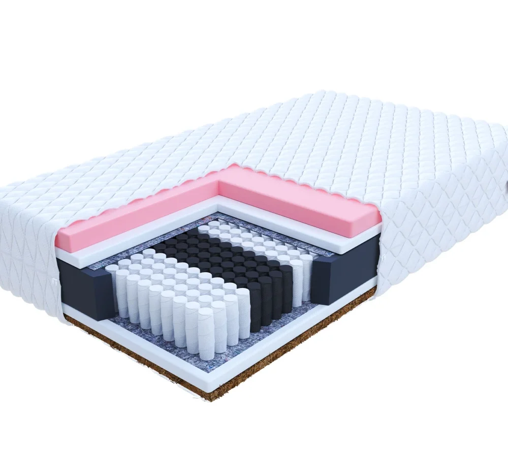 Materac multipocketowy IVREA pianka visco, kokos - 90 x 200 - H4 twardy / H3 średnio twardy - 28 cm