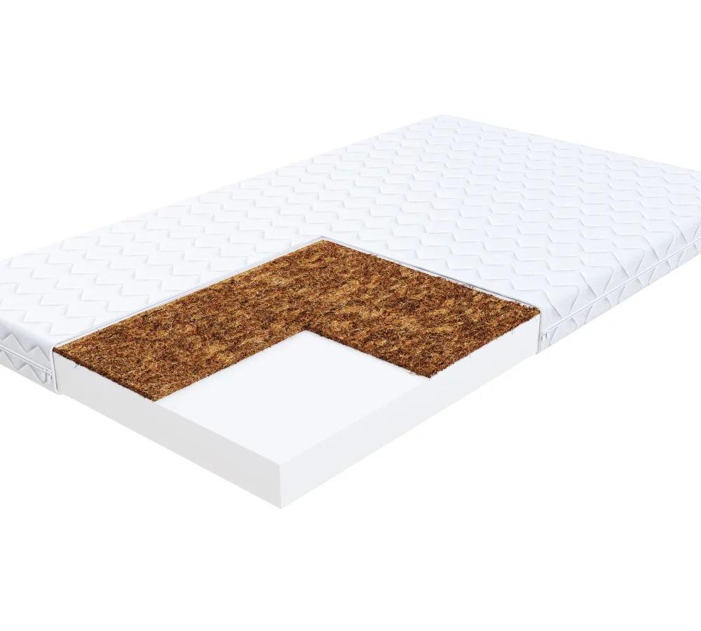 Materac piankowy BABY COCO MAX kokos - 60 x 120 - H2 średnio miękki / H3 średnio twardy - 10 cm