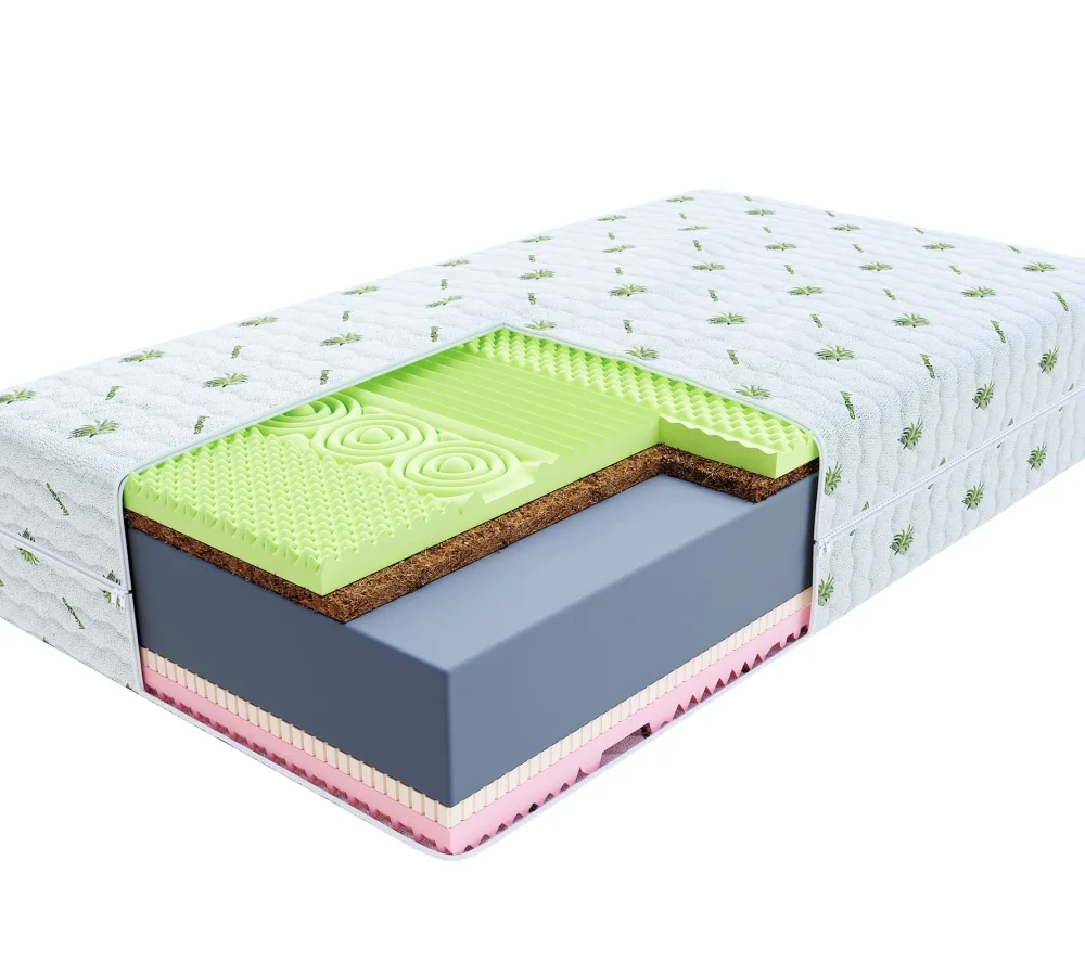 Materac piankowy SAVONA lateks visco kokos - 120 x 200 - H4 twardy / H3 średnio twardy - 22 cm