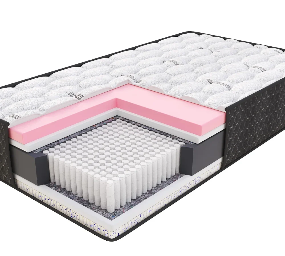 Materac micropocketowy TASSO lateks ocean blue gel, visco - 140 x 200 - 24 cm