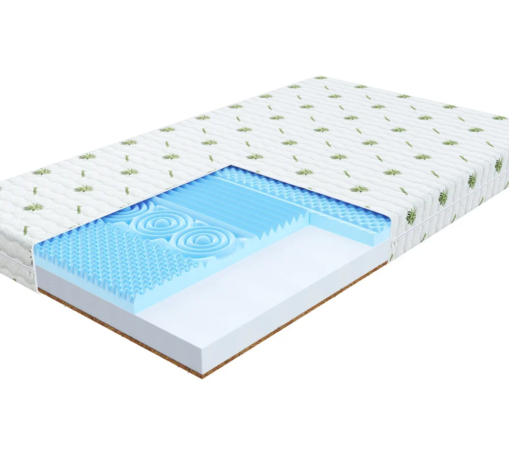 Materac piankowy SORRENTO pianka wysokoelastyczna HR, kokos - 90 x 200 - H2 średnio miękki / H4 twardy - 11 cm