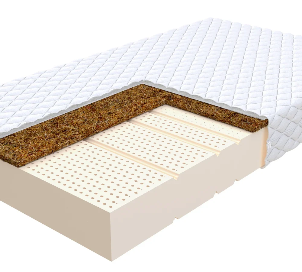 Materac lateksowy TORO MAX kokos - 140 x 200 - H2 średnio miękki / H3 średnio twardy - 20 cm
