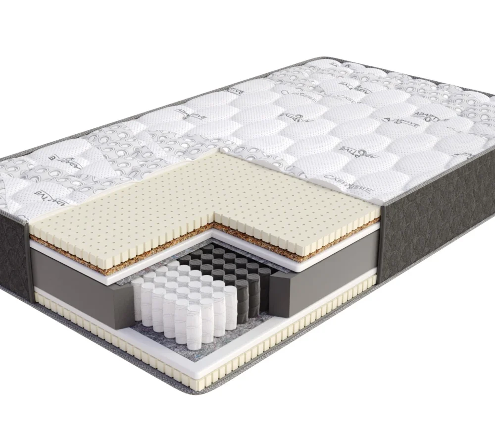 Materac multipocketowy BRAVO kokos, lateks - 160 x 200 - H3 średnio twardy / H5 bardzo twardy - 24 cm