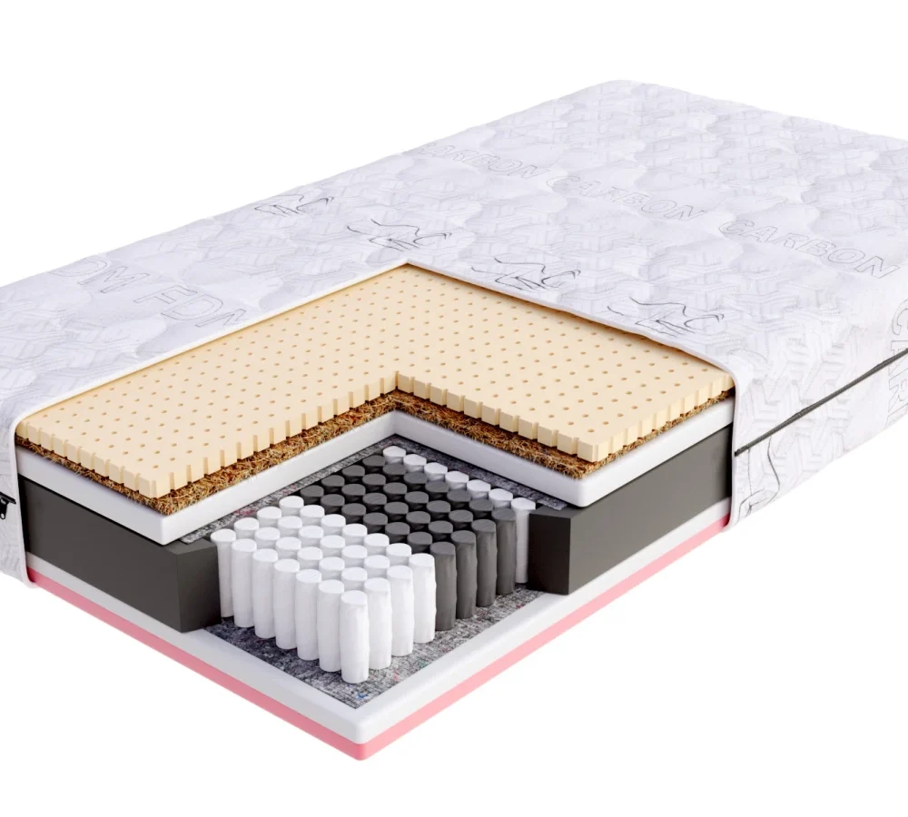 Materac multipocketowy VENETO kokos, lateks, visco - 160 x 200 - H4 twardy / H3 średnio twardy - 22 cm