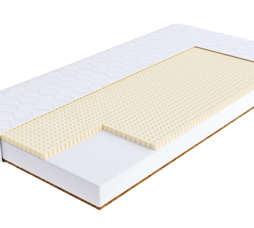 Materac piankowy PIKOLO 4KIDS lateks, kokos - 60 x 120 - H2 średnio miękki / H4 twardy - 10 cm
