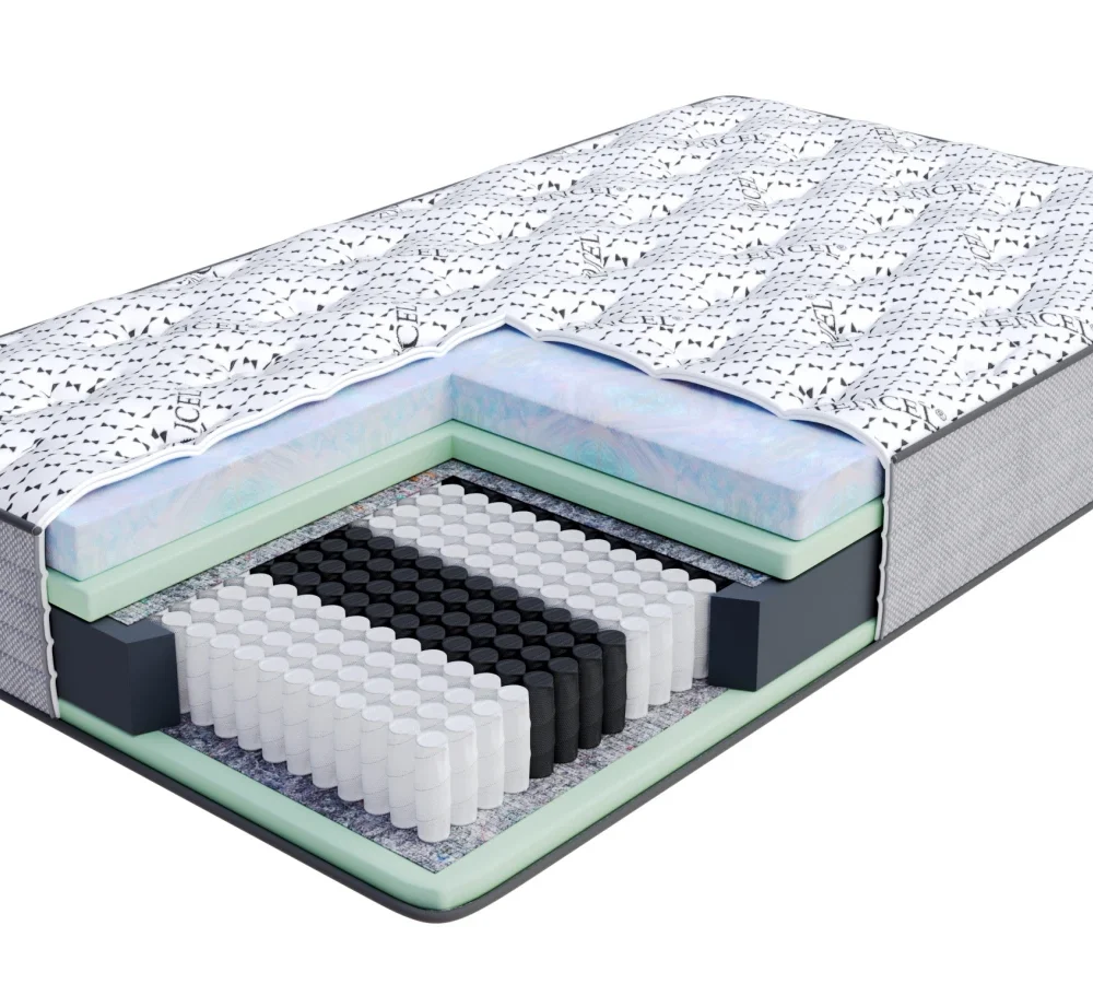 Materac multipocketowy OSLO Pianka visco BUBBLEGUM, Pianka NATURALIS - 120 x 200 - H3 średnio twardy - 29 cm