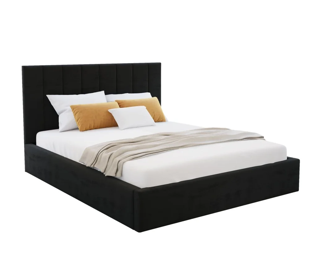 Łóżko tapicerowane COLORADO z pojemnikiem i stelażem podnoszonym - 90x200 - PARIS - Anthracite