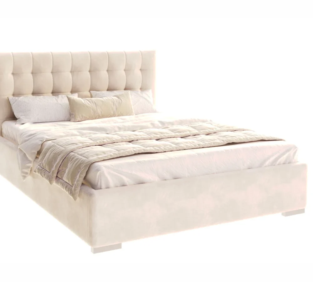 Łóżko tapicerowane LUCERNA z pojemnikiem i stelażem podnoszonym - 90x200 - TRINITY - Czarny