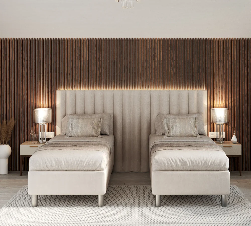 Łóżko hotelowe HARMONY z możliwością łączenia - 80x200 - TRINITY - Czarny