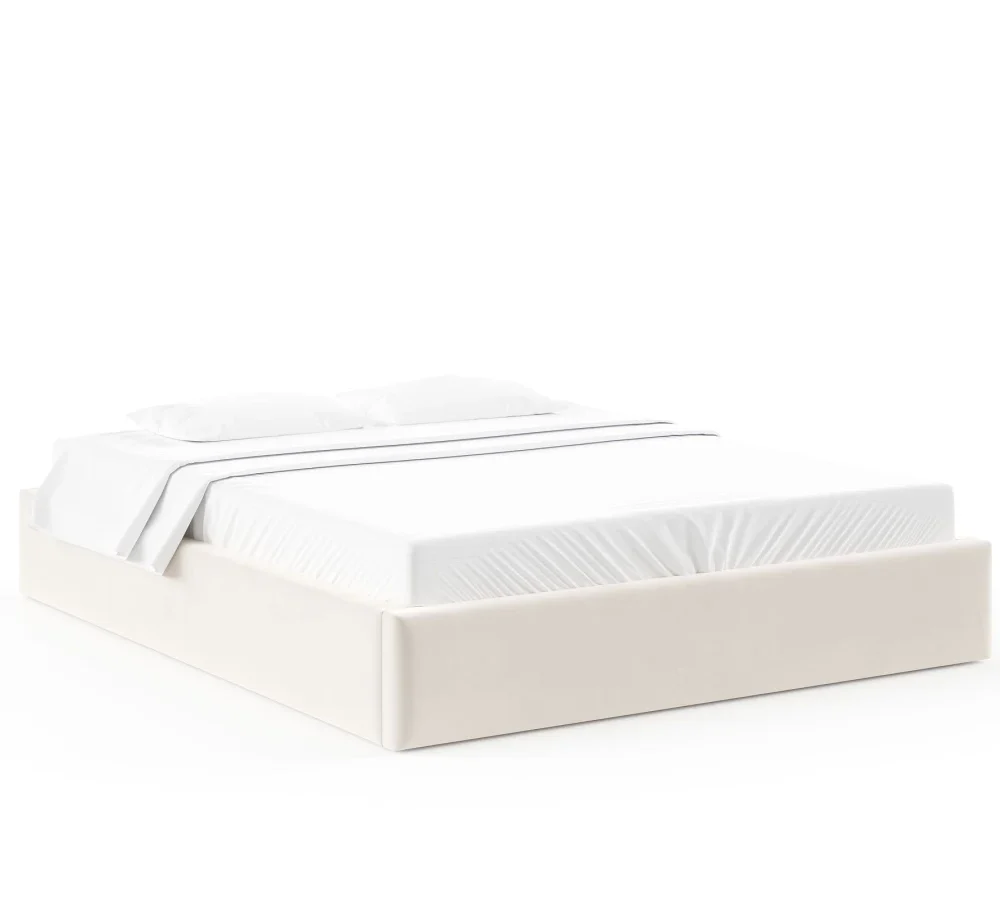 Łóżko tapicerowane ORLANDO bez zagłówka stelaż metalowy podnoszony - 180x200 - TRINITY - Czarny