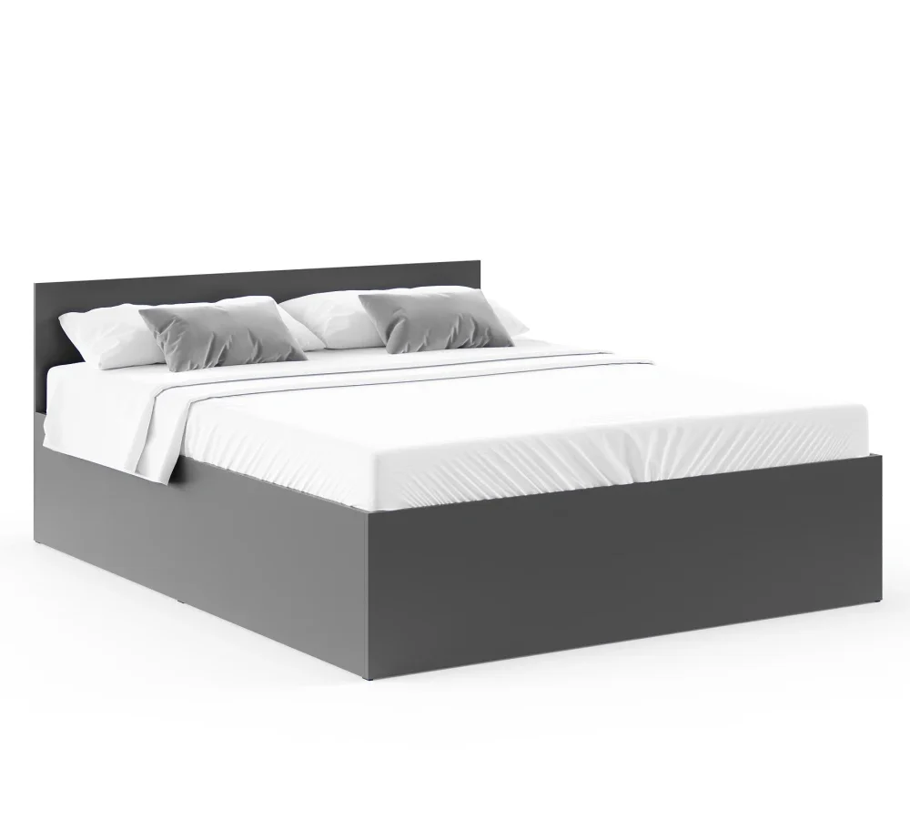 Łóżko do sypialni HAVANA z pojemnikiem i stelażem podnoszonym - 120x200 - PŁYTA - Szary