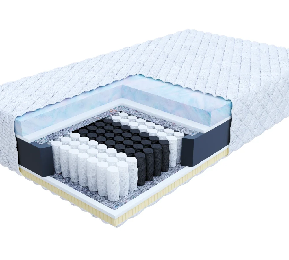 Materac kieszeniowy LUMINO pianka visco, lateks - 100 x 200 - H2 średnio miękki / H3 średnio twardy - 29 cm