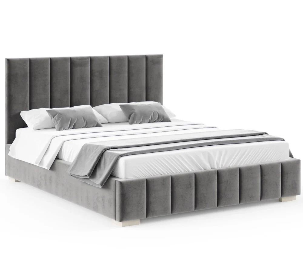 Łóżko tapicerowane AUSTIN z pojemnikiem i stelażem podnoszonym - 180x200 - TRINITY - Czarny