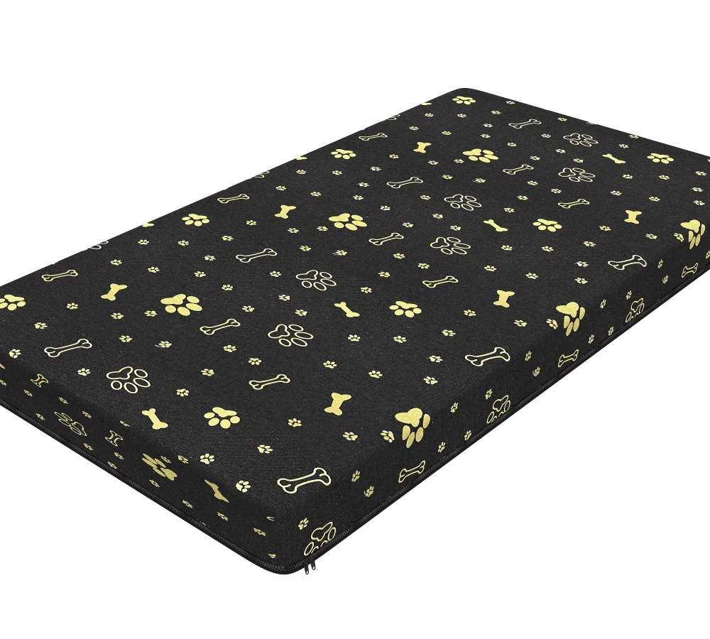 Legowisko dla psa duże 120x80 cm wodoodporne, z tkaniną antypoślizgową Grubość: 4 cm, Wzór pokrowca: Srebrne łapki