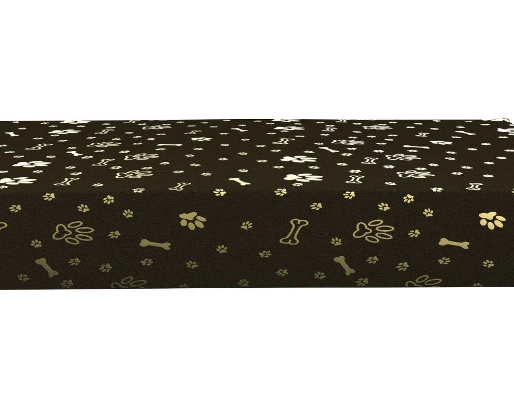 Legowisko dla psa małe 80x52 cm wodoodporne, z tkaniną antypoślizgową Grubość: 4 cm, Wzór pokrowca: Złote łapki