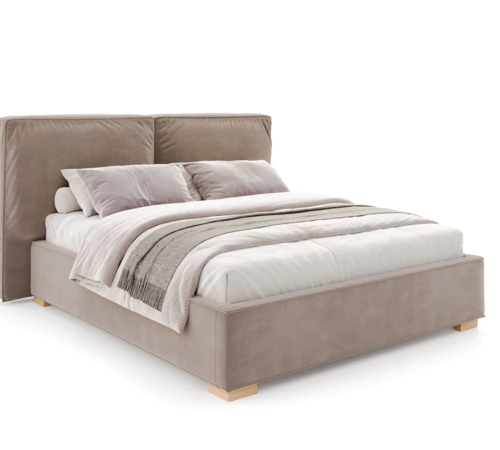 Łóżko tapicerowane BRISTOL z pojemnikiem i stelażem podnoszonym - 140x200 - PARIS - Anthracite