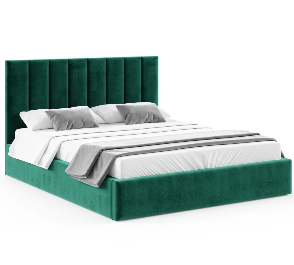 Łóżko tapicerowane JUSTIN z pojemnikiem i stelażem podnoszonym - 120x200 - PARIS - Anthracite