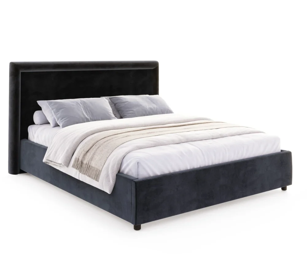 Łóżko tapicerowane NOBILE z pojemnikiem i metalowym stelażem podnoszonym - 120x200 - PARIS - Anthracite