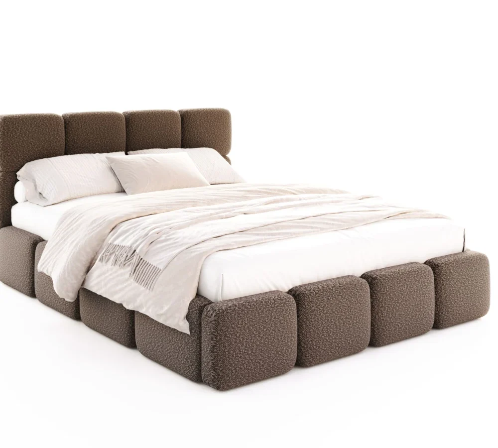 Łóżko tapicerowane DELICATO z pojemnikiem i stelażem podnoszonym - 140x200 - CLEO - Czarny