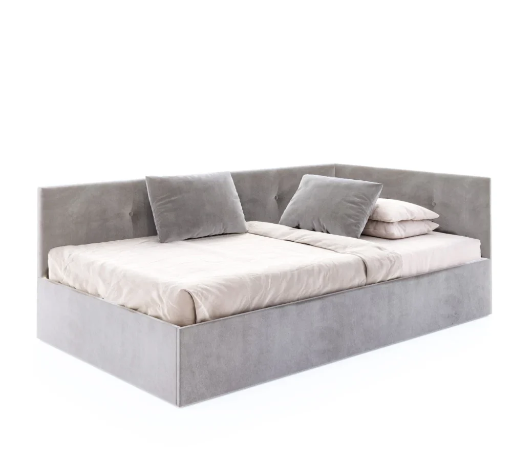 Łóżko młodzieżowe EDDY z pojemnikiem i dwoma poduszkami - 100x200 - TRINITY - Czarny