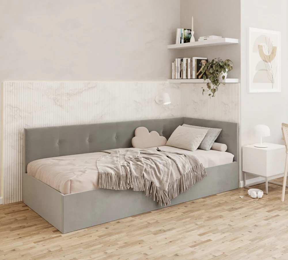 Łóżko młodzieżowe EDDY 2 z pojemnikiem - 90x200 - TRINITY - Czarny