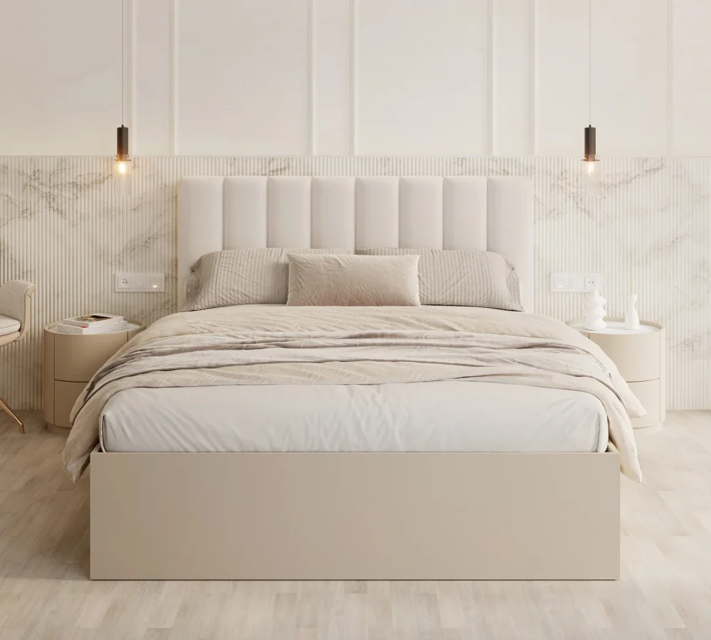 Łóżko do sypialni GRENADA kaszmir z pojemnikiem i stelażem podnoszonym - 120x200 - TRINITY - Czarny