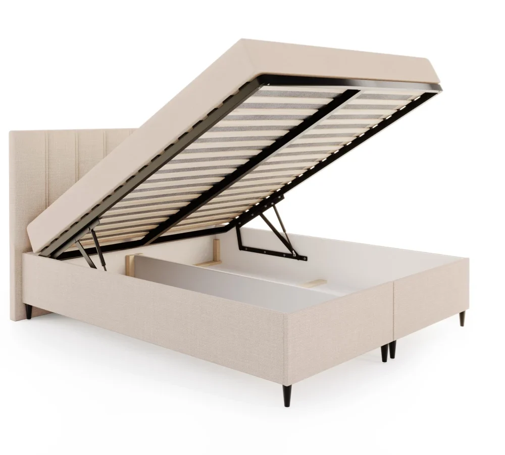 Łóżko tapicerowane TRENTINO - 140x200 - OTTAWA - Czarny