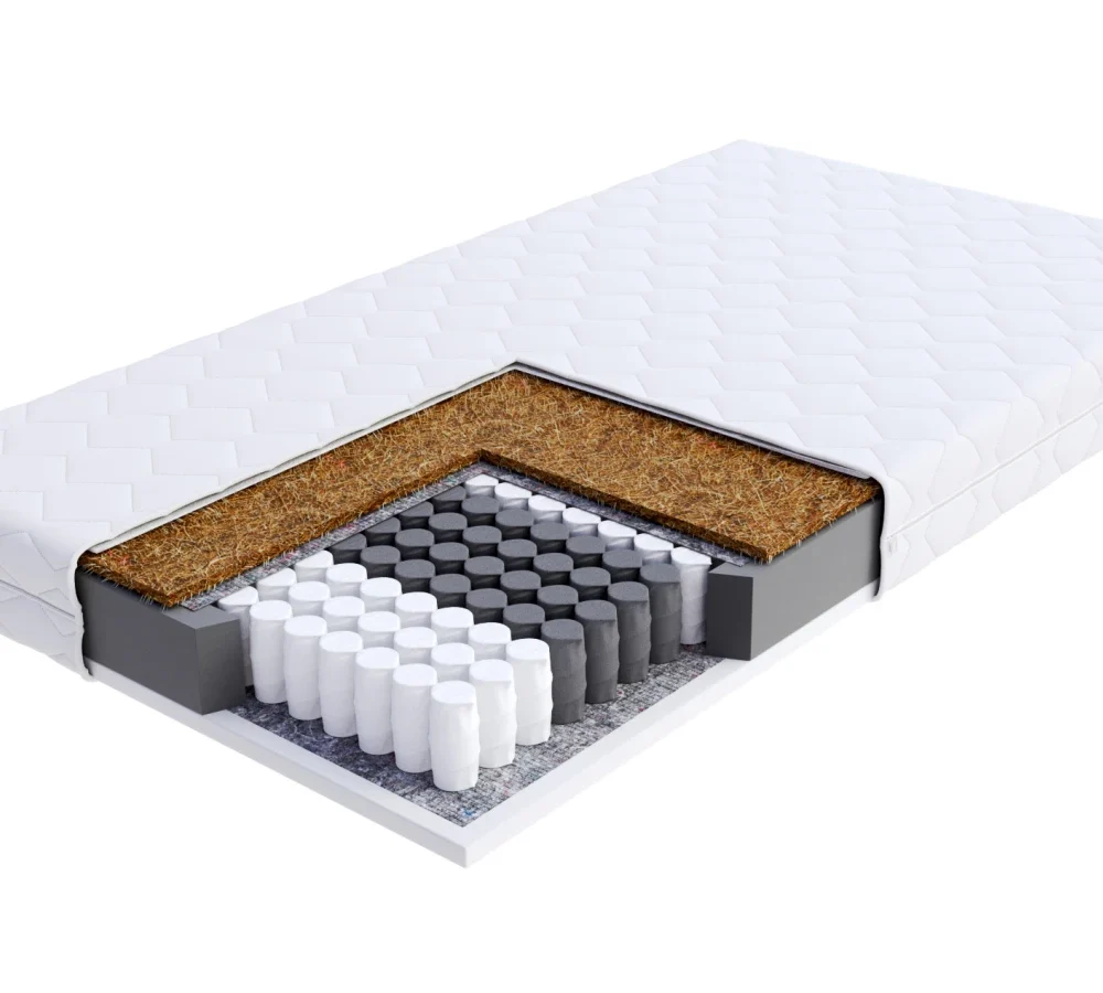 Materac kieszeniowy MILANO kokos - 90 x 180 - H4 twardy / H3 średnio twardy - 14 cm