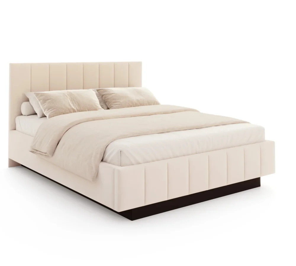 Łóżko lewitujące tapicerowane LEVITO z pojemnikiem i stelażem podnoszonym - 160x200 - TRINITY - Czarny