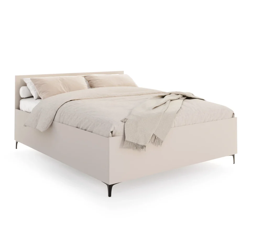 Łóżko do sypialni RIBEIRO z pojemnikiem i stelażem podnoszonym - 120x200 - PŁYTA - Kaszmir