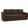 Sofa ELANO rozkładana, z poduszkami, tkanina: sztruks - 234x92 - SZTRUKS - Czarny